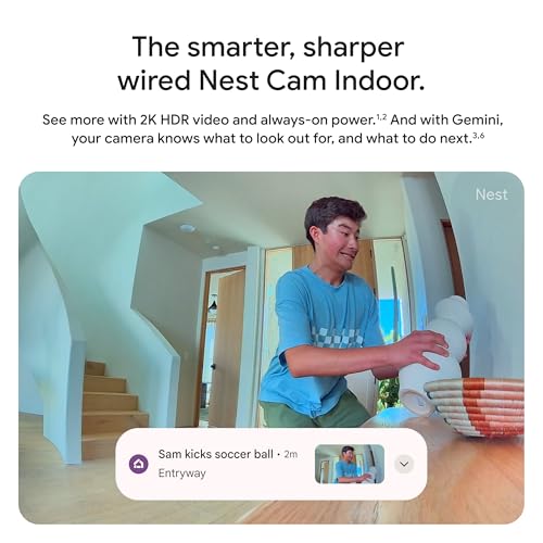Google Nest Cam Indoor (Wired, 3rd Gen) 2K Security Camera