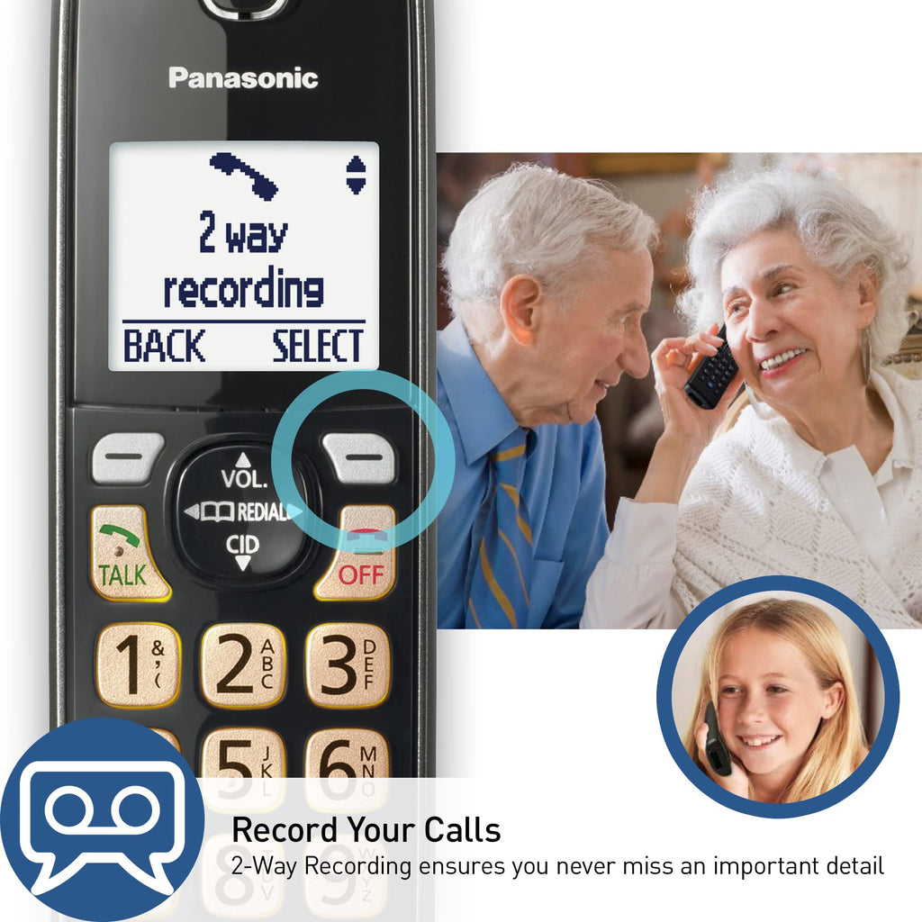 Panasonic KX-TGD832M Cordless Phone with Answering Machine, 2 Handsets