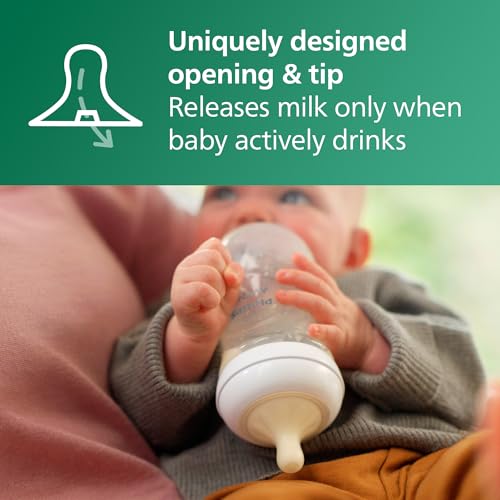 Philips Avent Natural Glass Baby Bottle, 8 oz, Medium Flow, 4-Pack (SCY913/04)