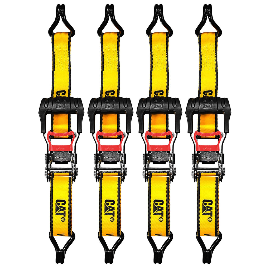 CAT 4-Piece Ratchet Tie-Down Set, 16 ft x 1.5 in, 1,000 lb Working Load