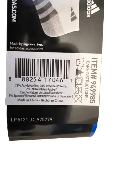 adidas Men's Low Cut Socks, 6-Pack, Black, Shoe Size 6-12